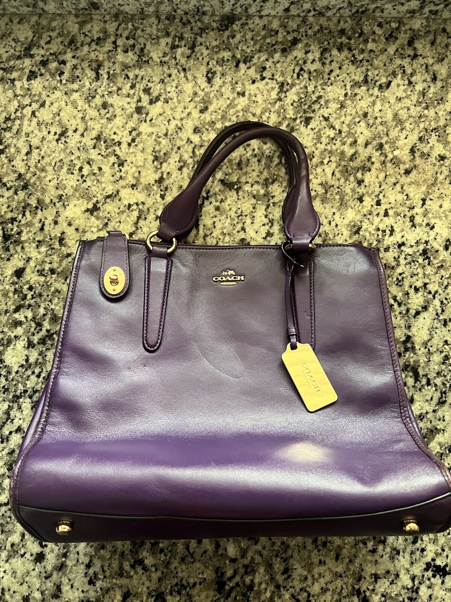 Coach*SALE*レア*フラワー*ハンドバック*2way/Crosby Carryall Coach Crosby Carryall In Smooth Leather - Purple | eBay