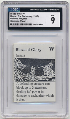 Graded Blaze of Glory CGC 9 MINT Gamma Playtest Card 1992 WOTC MTG Magic  Vintage | eBay