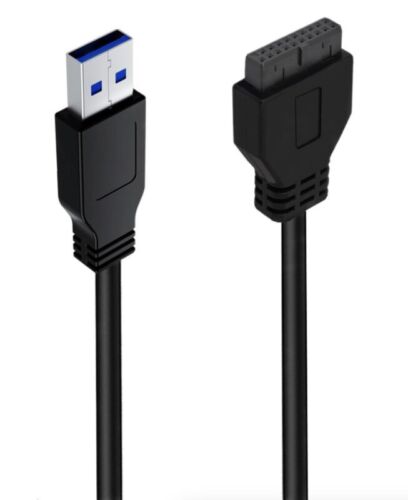 20 Pin Motherboard Header to USB 3.0 A Type Cable (F-M) 0.5m - Picture 4 of 4