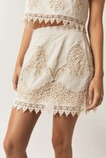 Nasty Gal Hand Cut Work Lace Trim Skirt UK 10