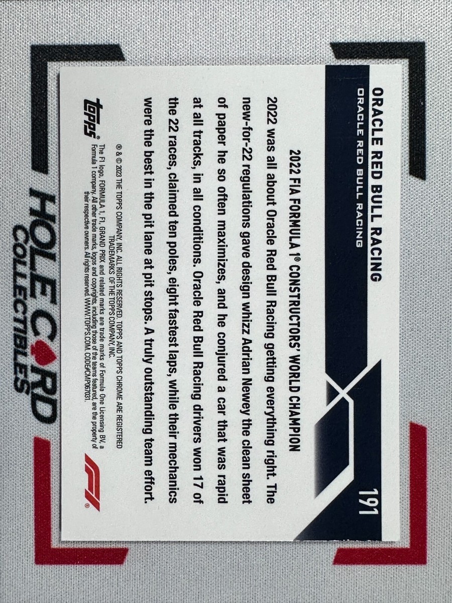 ORACLE RED BULL RACING Award Winners 2023 Topps Chrome F1