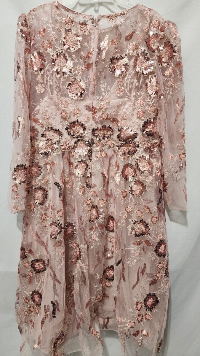 Mac Duggal*華やかパープル*優雅*刺繍レース*長袖*Aラインドレス Lサイズあり【JEAN MACLEAN/ジャンマクレーン】フリルオフショル