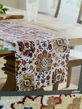 Threshold Floral Table Runner 14x72 cotton New Blue Burgundy