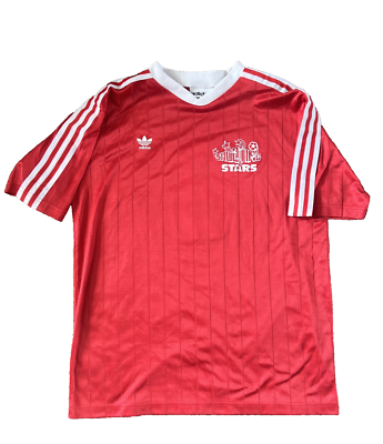Vintage ADIDAS 90's Red Glanz Soccer Jersey 3 Stripe Adult