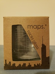Rocks Glass Maps - Washington D.C. Map Etched Glass, Drinking Shot Glass.