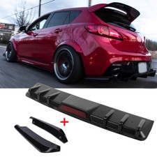 For Mazda 3 Mazdaspeed 3 7 Fins Car Rear Bumper Diffuser Rear Lip Spoiler Kits