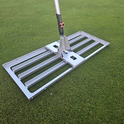 Profi Edelstahl Rasenrakel L in 80cm Breite mit Gardena Adapter