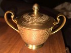 Vintage Stouffer Fine China Gold Plated Floral Sugar Bowl — photo 1