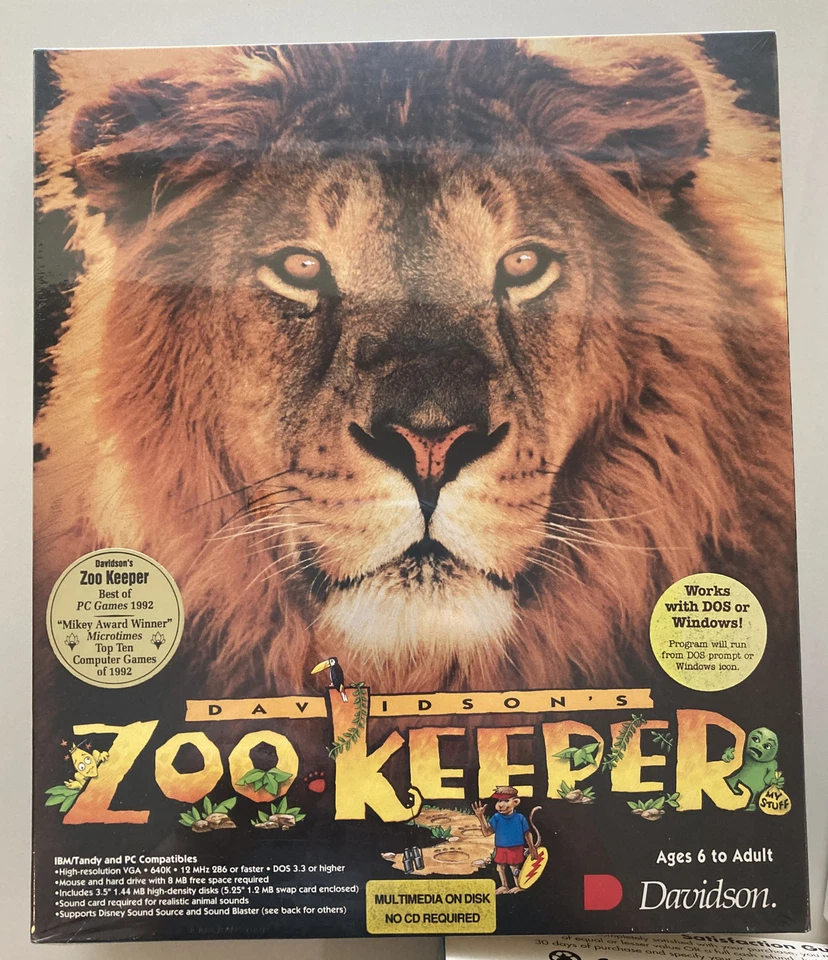 Davidson's Zoo Keeper game for Macintosh Ages six to adult 1992 Factory sealed - Image 2 of 4