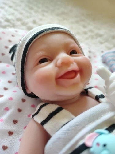 7 Polici Mini Reborn Preemie Silicone realistica Bebé Neonato Bambola - Immagine 3 di 4