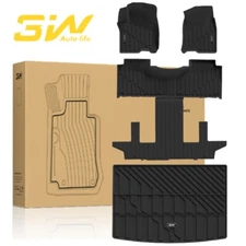 3W Floor Mats & Trunk Liner For 2021-2025 Escalade ESV/Suburban/Yukon XL 7 Seat