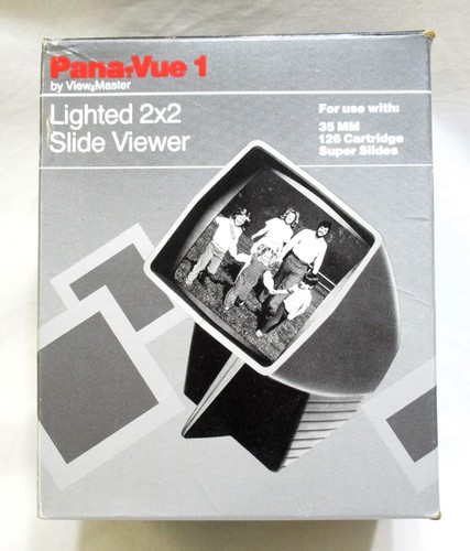 Vintage Pana-Vue Automatic Lighted 2x2 Slide Viewer w/ Box Adapter Manual Works! - Picture 1 of 4