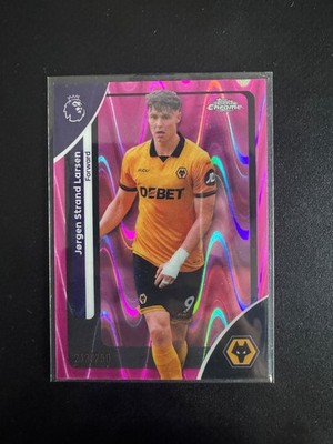2025-26 Topps Chrome Premier League -Jorgen Strand Larsen #193 Pink RayWave /250