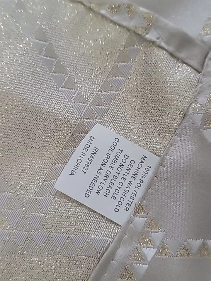 Set Of 6 Panel Golden Abstract Textured Rod Pocket Curtains 36x80 - Image 4 of 4