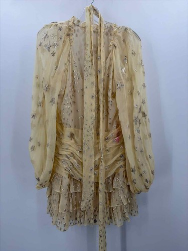 Pre-Owned LoveShackFancy Yellow Size 4 Short Long Sleeve Dress
