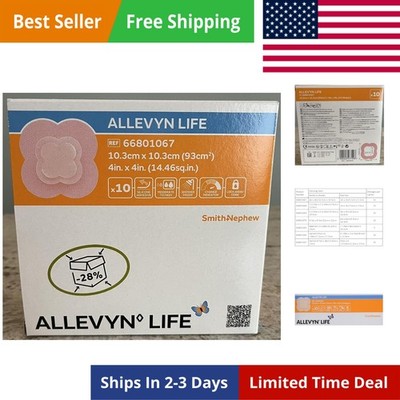 Smith+Nephew ALLEVYN Life Wound Dressing, 4'' in X 4'' in Box of 10