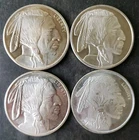 Lot of Four 1oz Silver Buffalo Rounds
