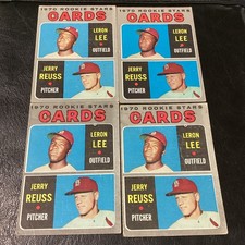 4x 1970 TOPPS BASEBALL #96 ST LOUIS CARDINALS ROOKIES JERRY REUSS VG-EX CARD LOT