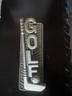 Vintage  Brass Golf Mountable Scorecard  Note Memo Holder Bag Golfer Gift — photo 1