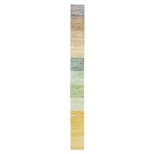 1' x 11'2" Colorful for Custom Orders Wool & Silk Hand Knotted Runner Rug R75668