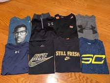 Lot of 8 Boys Under Armour Nike KD Curry Summer Short Sleeve Shirts Youth Small