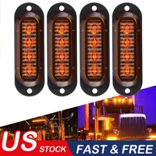 4PCS Amber Side Marker Lights Camper Trailer RV Car Light Clearance Lamp 4 LED