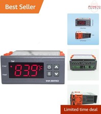 Dual Stage Digital Thermostat Temp Controller for Heating Cooling 110V