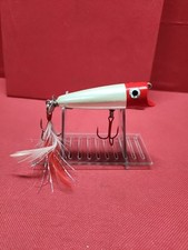 Vintage Gilmore Genuine Wooden Fishing Lure Sm Hoodler Prl-white/red 3.25" 3/8oz