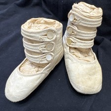 Antique Victorian Baby Toddler High Top 3 Button Leather Shoes