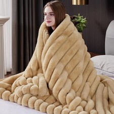 Premium Fluffy Faux Fur Throw Blanket