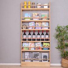 Space-Saving Wooden Kids Bookshelf, 6-Tier Wall Mount Organizer for Toys  Books