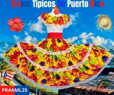 Puerto Rico Jíbara Dress 3PC Set – Amapola & Caribbean Floral Print.