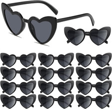 12 Stück Partybrille Herz Herzbrille Schwarz Herzchen Brille Herzen Brille Party