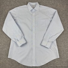 Brooks Brother Regent Dress Shirt Long Sleeve Plaid Blue Mens 16-4/5 