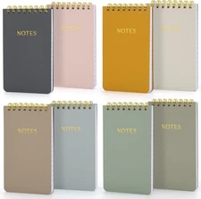 ZICOTO Aesthetic Pocket Notebooks Set Of 8 - Small 3x5 Spiral Notepads With Line