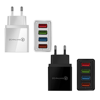 4 Multi-Port Fast Quick Charge USB Hub Mains Wall Charger Adapter Phones EU Plug