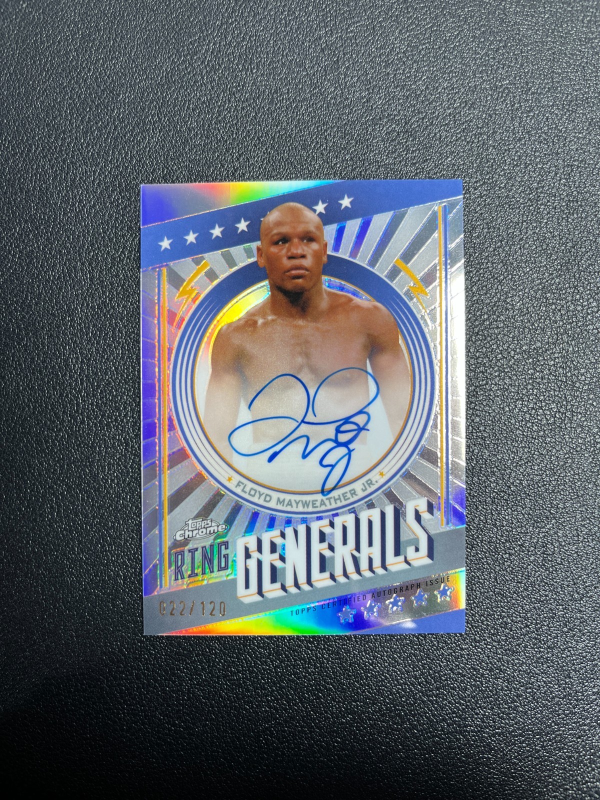 2024 Topps Chrome Boxing Floyd Mayweather Jr. Ring Generals Auto 022/120 BJST