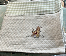 Winnie The Pooh Quilted Gingham Check Embroidered Window Valance 13" x 56 NWOT