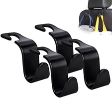 Car Seat Headrest Hook Hanger Organizer 4 Pack Black