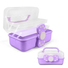 10.6in 3-Layer Multipurpose Storage Art Craft Organizer Storage Clear Plastic...