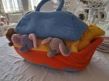 F*A*O Schwarz Fifth Avenue Noah's Ark With 7 Plush Toy Stuffed Animals Rare