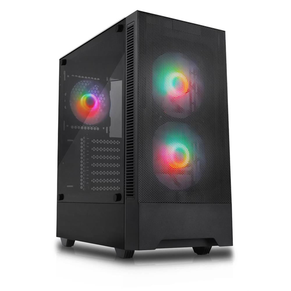 Silentware Flow 100 Black Midi Tower PC-Gehuse Mesh-Front 3x A-RGB Lfter 15290₽