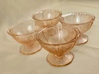 Jeannette Depression Glass Pink Cherry Blossom Sherbet Dishes - Set of 4
