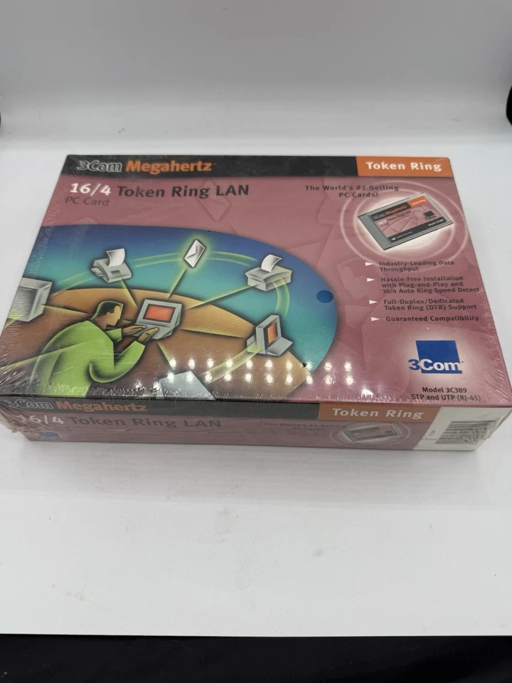 Vintage 3Com Megaherts 16/4 Token Ring LAN PCMCIA Card Model 3C389. - Image 2 of 3