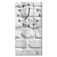 Moderne Glas-Wanduhr Im Hochformat Backsteinwand Schwarze Zeiger 30X60 Cm