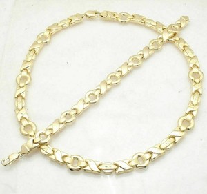Authentic Hearts & Kisses Bracelet & Necklace Set 14K Yellow Gold Plated 925 Silver