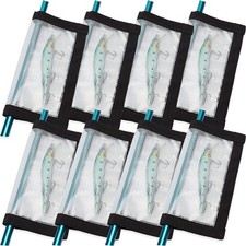Ikerall Fishing Lure Wraps 8 Pack Durable Clear PVC Lure Covers for Rod Fabric H