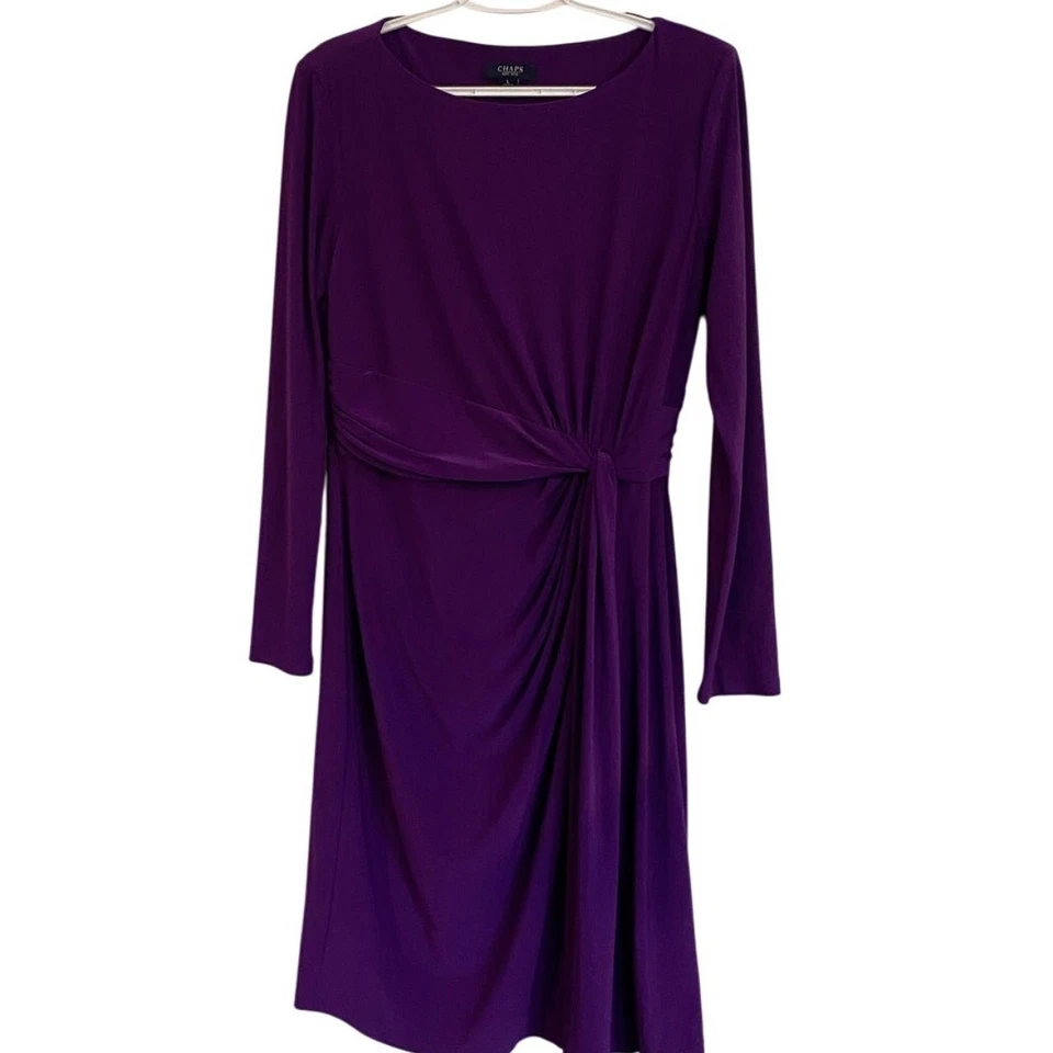 Vestido informal Chaps púrpura talla L Foto 3 de 4