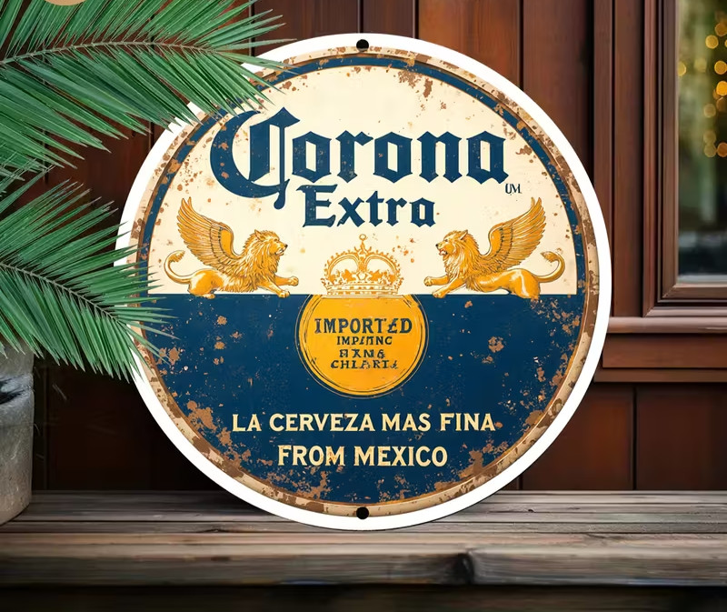 Corona Beer Rustic Metal Sign RETRO Garage Man Cave Bar