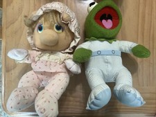 1984 Hasbro Muppet Babies Kermit The Frog Miss Piggy Plush